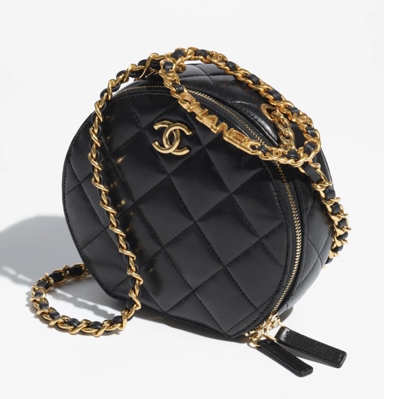 Chanel Caviar Quilted Round Handle with Care Vanity with Chain Black - Picture 2 of 7